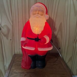 Vintage TPI 13.5 inches high  light up  Santa blow mold Decoration